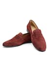 Buy_SHUTIQ_Maroon Garnet Rawhide Round Toe Shoes _at_Aza_Fashions