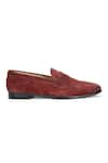 Buy_SHUTIQ_Maroon Garnet Rawhide Round Toe Shoes _Online_at_Aza_Fashions