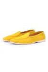 SHUTIQ_Yellow Embroidered Otimo Border Shoes_Online_at_Aza_Fashions