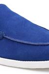 Shop_SHUTIQ_Blue Embroidered Otimo Suede Border Shoes_Online_at_Aza_Fashions