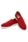 Buy_SHUTIQ_Red Embroidered Otimo Suede Shoes _at_Aza_Fashions