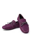 Buy_SHUTIQ_Purple Para Round Shaped Knotted Loafers _at_Aza_Fashions