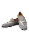 Buy_SHUTIQ_Grey Embroidered Phoenix Sterling Shoes _at_Aza_Fashions