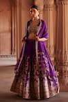 Buy Weaver Story Purple Silk, Organza, Kota Doria Elephant Motif Zardozi Bridal Lehenga Set at Aza Fashions Buy_Weaver Story_Purple Silk, Organza, Kota Doria Elephant Motif Zardozi Bridal Lehenga Set _at_Aza_Fashions