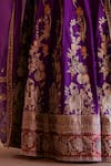 Shop Weaver Story Purple Silk, Organza, Kota Doria Elephant Motif Zardozi Bridal Lehenga Set Online at Aza Fashions Shop_Weaver Story_Purple Silk, Organza, Kota Doria Elephant Motif Zardozi Bridal Lehenga Set _Online_at_Aza_Fashions