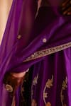 Weaver Story Purple Silk, Organza, Kota Doria Elephant Motif Zardozi Bridal Lehenga Set at Aza Fashions Weaver Story_Purple Silk, Organza, Kota Doria Elephant Motif Zardozi Bridal Lehenga Set _at_Aza_Fashions