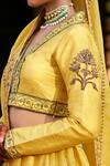Shop_Weaver Story_Yellow Silk, Organza Buttercup Florence Zardozi Embroidered Lehenga Blouse Set _Online_at_Aza_Fashions