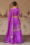 Shop_Weaver Story_Purple Silk, Organza Embroidery, Zinnia Florence Zardozi Bridal Lehenga Set _at_Aza_Fashions