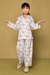 Buy_Samyukta Singhania_White Cotton Print Xmas Autumn Swirl Night Suit _at_Aza_Fashions