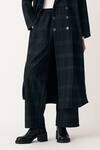 Three_Black Heavy Cotton Twill Woven Checkered Pattern Broad Trouser  _Online_at_Aza_Fashions