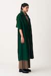 Buy_Three_Emerald Green Cotton, Wool Collared Quilted Notched Jacket _Online_at_Aza_Fashions
