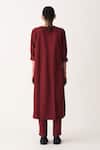 Shop_Three_Red Wool, Cotton Round Neck Multi Panelled Jacket _at_Aza_Fashions