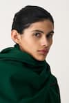 THREE_Emerald Green Jacket Merino Wool Quilted Panelled Trouser Set  _at_Aza_Fashions