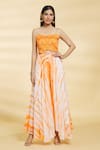 Buy_Samyukta Singhania_Orange Georgette Sweetheart Shibori Pattern Jumpsuit _at_Aza_Fashions