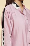 Buy_Khwaab by Sanjana Lakhani_Purple Silk Cotton Embroidered Bead Collared Shirt Kurta And Pant Set_Online_at_Aza_Fashions