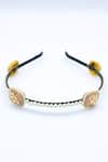 Buy_Foot Fuel_Gold Beads, Crystals Embellished Brooch Hair Band _at_Aza_Fashions