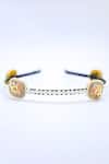 Foot Fuel_Gold Beads, Crystals Embellished Brooch Hair Band _Online_at_Aza_Fashions