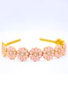 Foot Fuel_Gold Crystals, Beads Embellished Hairband _Online_at_Aza_Fashions