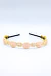 Buy_Foot Fuel_Gold Beads Contrast Floral Embellished Hair Band _at_Aza_Fashions