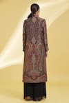 Shop_Samyukta Singhania_Multi Color Cotton Blend Woven Mughal Paisley Pattern Round Jamawar Jacket_at_Aza_Fashions