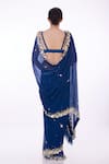 Buy_DILNAZ_Blue Chiffon Embellished Sequin Applique Border Saree  _Online_at_Aza_Fashions