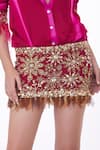 Buy_DILNAZ_Red Stretch Net Hand Embroidered Applique Crystal And Diamante Skirt  _Online_at_Aza_Fashions