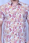 Aryavir Malhotra_White Cotton Hand Block Printed Blossom Shirt _Online_at_Aza_Fashions