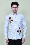 Buy_Aryavir Malhotra_White Cotton Printed Mughal Shirt _Online_at_Aza_Fashions