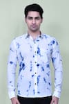 Buy_Aryavir Malhotra_White Cotton Plain Full Sleeve Tie Dye Shirt _Online_at_Aza_Fashions