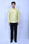 Buy_Naintara Bajaj_Yellow Cotton Embroidery Thread Placement Shirt_Online_at_Aza_Fashions