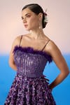 Buy_Mirroir_Purple Net Embellished Sequin Straight Floral Garland Strappy Gown _Online_at_Aza_Fashions