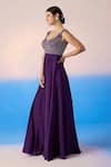 Buy_Mirroir_Purple Organza Embellished Sequin Sweetheart Floral Bodice Jumpsuit  _Online_at_Aza_Fashions