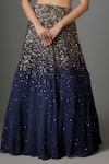 Divya Kanakia_Blue Georgette Embroidered Sequins Off Shoulder Lehenga With Blouse_Online_at_Aza_Fashions