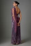 Shop_Divya Kanakia_Purple Sequin Stretch Net Embroidered Embellished Pre-stitched Saree With Blouse_at_Aza_Fashions