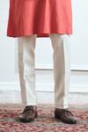 TAJIRI_Pink Cotton Tussar Textured Pintucked Dora Yoke Kurta Set_Online_at_Aza_Fashions