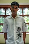 Buy_TAJIRI_White Linen Hand Painted Floral Mamba Shirt _Online_at_Aza_Fashions