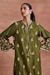 Shop_Sue Mue_Green Handwoven Monga Silk Embroidered Aradhna Kurta And Salwar Set _Online_at_Aza_Fashions