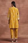 Shop_Sue Mue_Yellow Handwoven Chanderi Silk Aarashi Kurta And Salwar Set _at_Aza_Fashions