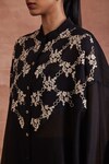 Buy_Sue Mue_Black Handwoven Chanderi Silk Embroidered Ramaya Shirt And Pant Set _Online_at_Aza_Fashions