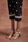 Shop_Sue Mue_Black Handwoven Chanderi Silk Embroidered Ramaya Shirt And Pant Set _Online_at_Aza_Fashions