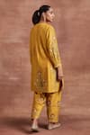 Sue Mue_Yellow Chanderi Silk And Embroidered Naksh & Kurta Set _at_Aza_Fashions