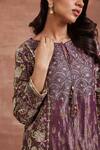 Shop_Sue Mue_Purple Tissue Silk And Barhi Applique Kurta Salwar Set _Online_at_Aza_Fashions