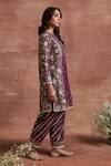 Sue Mue_Purple Tissue Silk And Barhi Applique Kurta Salwar Set _at_Aza_Fashions