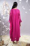 Shop_The White Tree Studio_Fuchsia Anarkali- Chanderi (70% Cotton And 30% Silk) Dilshad & Palazzo Set _at_Aza_Fashions