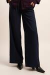Siddhant Agrawal_Blue Modal, Polyester Deep Solid Trouser _Online_at_Aza_Fashions