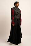Buy_Siddhant Agrawal_Grey Polyester, Satin Embroidery Seraphic Symphony Cropped Blazer _Online_at_Aza_Fashions
