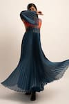 Siddhant Agrawal_Blue Tulle, Organza, Polyester Beads Round Luminous Flutter Embroidered Gown _Online_at_Aza_Fashions