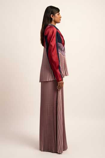 Buy_Siddhant Agrawal_Purple Modal, Satin, Lycra Beads Sculpted Harmony Embroidered Blazer _Online_at_Aza_Fashions