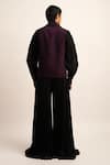 Shop_Siddhant Agrawal_Black Japanese Satin Pleated The Vanguard Accordion Flared Trouser  _at_Aza_Fashions