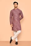 Buy_Arihant Rai Sinha_Purple Soft Cotton Print Baroque Bloom Kurta _at_Aza_Fashions